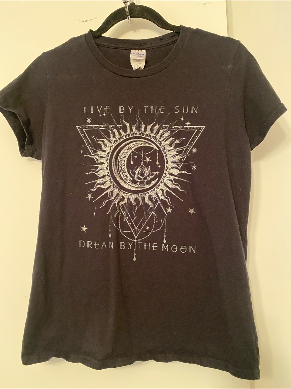 Black Graphic Tee - Live by the Sun Dream by the Moon